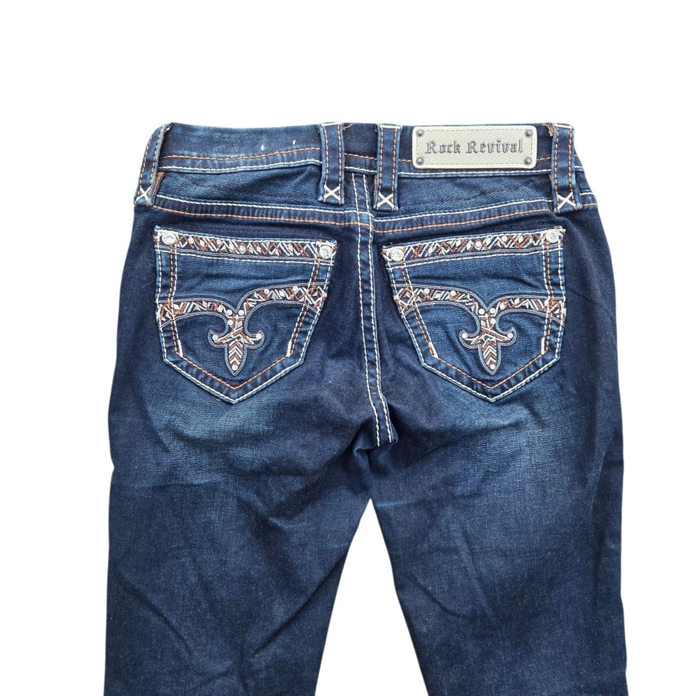 Rock Revival Jazlyn Bootcut Mid Rise Jeans Women Size 25 Embellished - Picture 2 of 10
